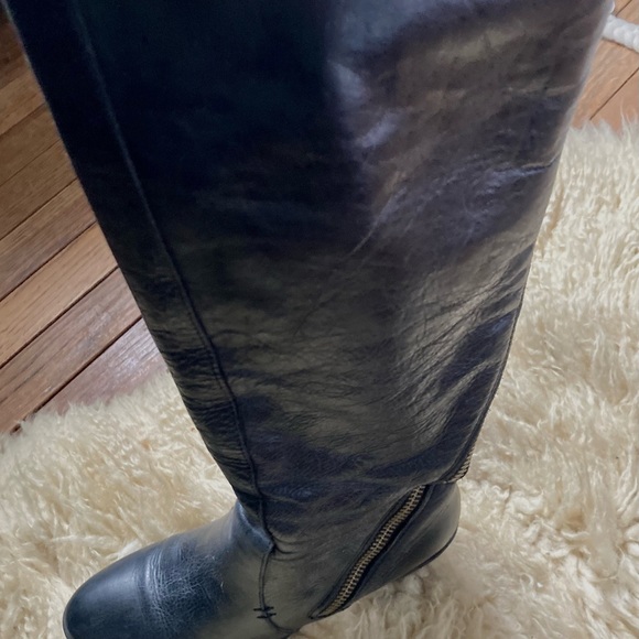 Tall Black Ethem leather boots with slanted back/side zipper 🔥 Turkish made - Picture 3 of 7